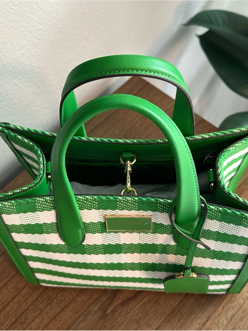 NWT - Kate Spade New York Manhattan Gingham Tweed Fabric Small Tote